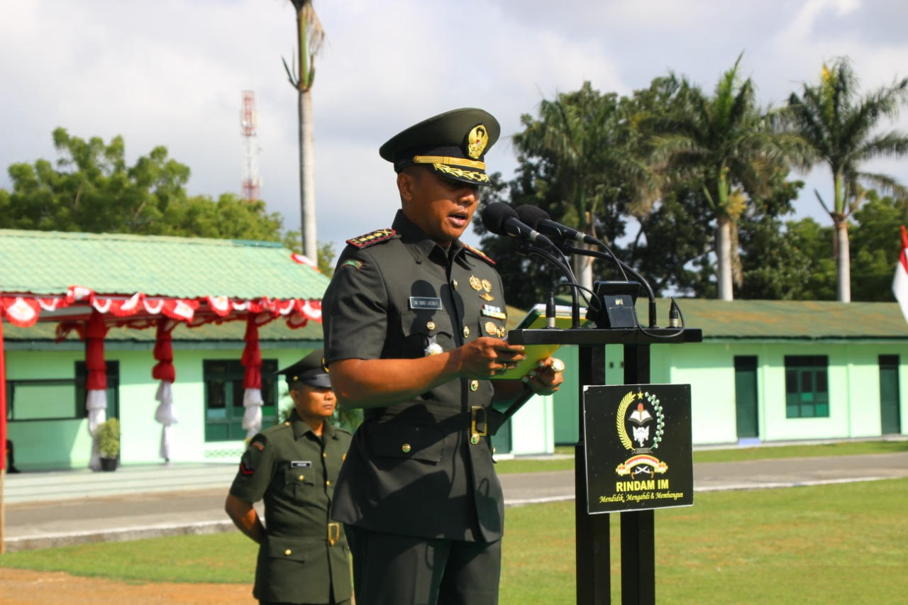 Komandan Rindam Kodam Iskandar Muda Buka Dikmaba TNI AD Tahun 2019