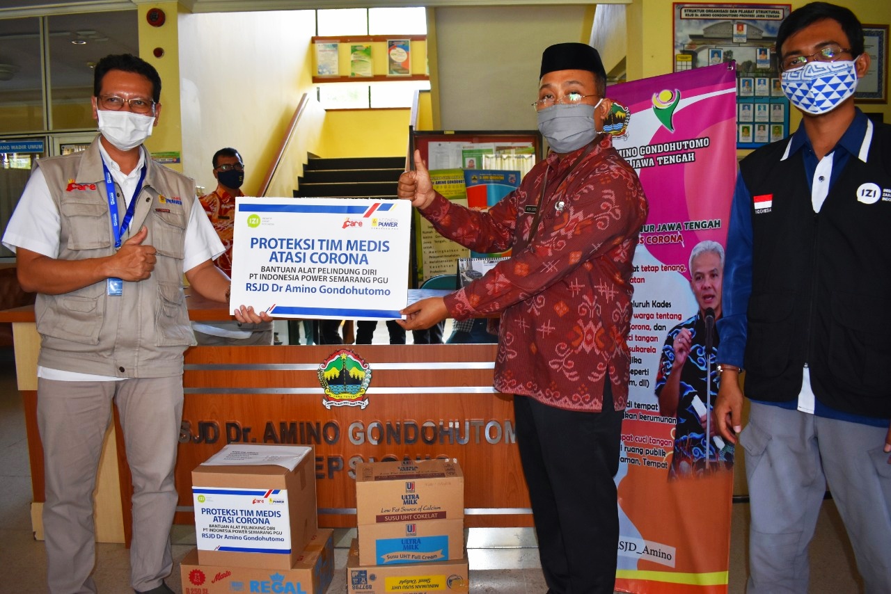 IZI Jateng - Indonesia Power Salurkan Bantuan APD dan Suplemen ke Sejumlah Rumah Sakit