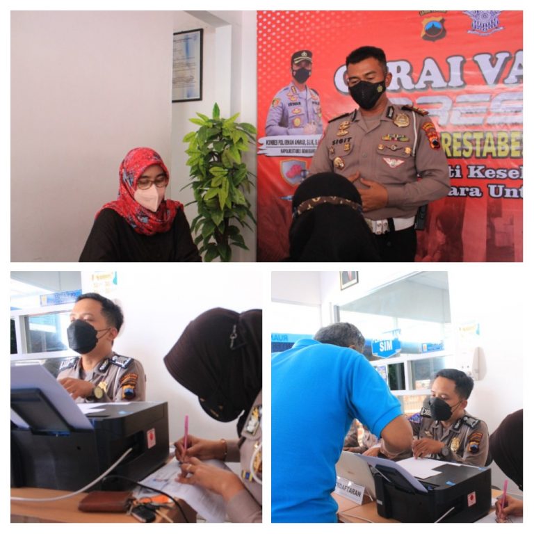 Satlantas Polrestabes Semarang Bantu Percepatan Vaksin Bagi Pemohon SIM