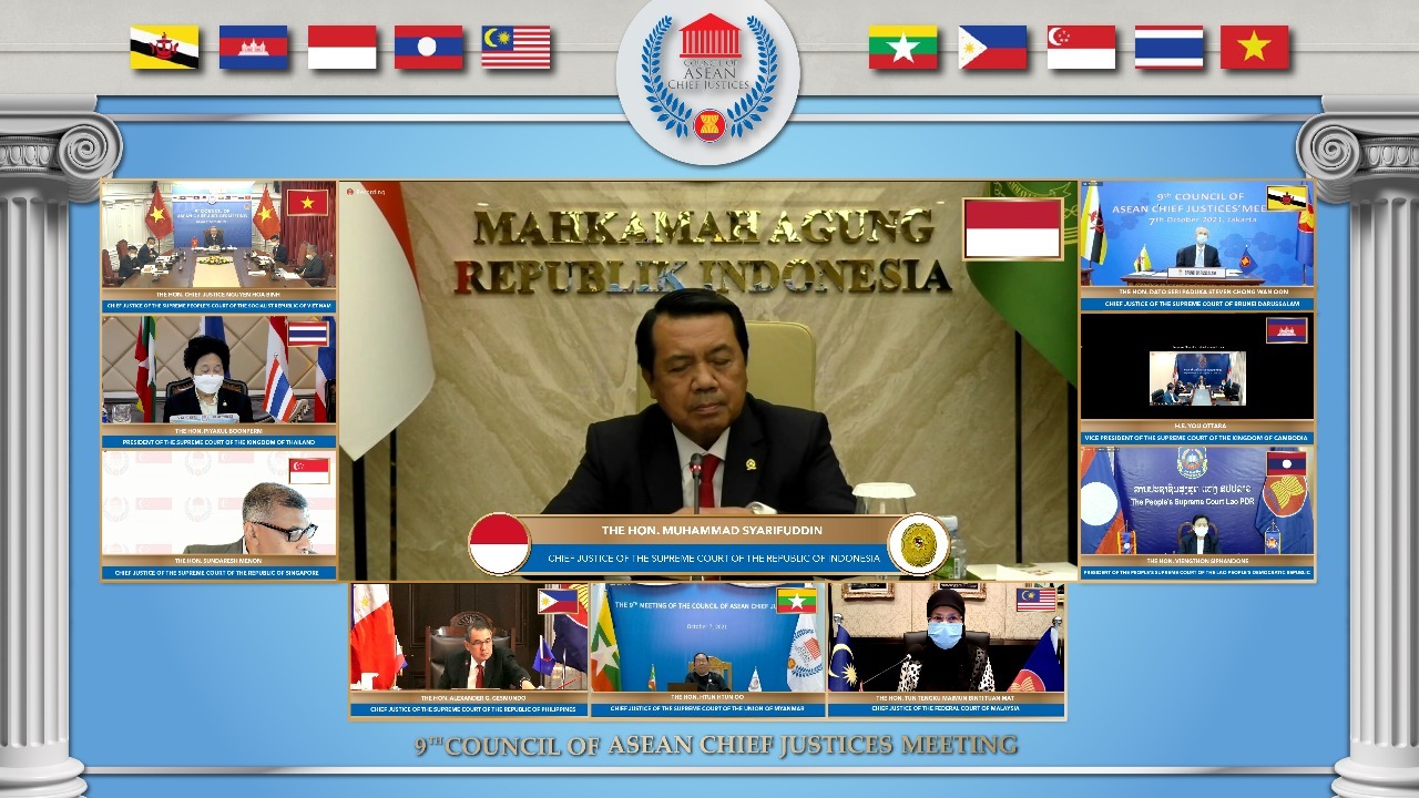 MA RI Terpilih Tuan Rumah Rapat Kerja Sama Yudisial Ke 9 Forum CACJ Se ASEAN Periode 2021-2022