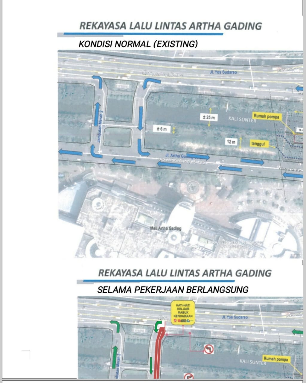 Ruas Jalan Kelapa Gading Terjadi Rekayasa Lalin Selama Pembangunan Polder Artha Gading