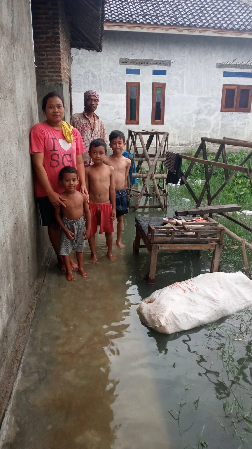 Desa Melaka sari Kec Gebang -Cirebon di landa Banjir