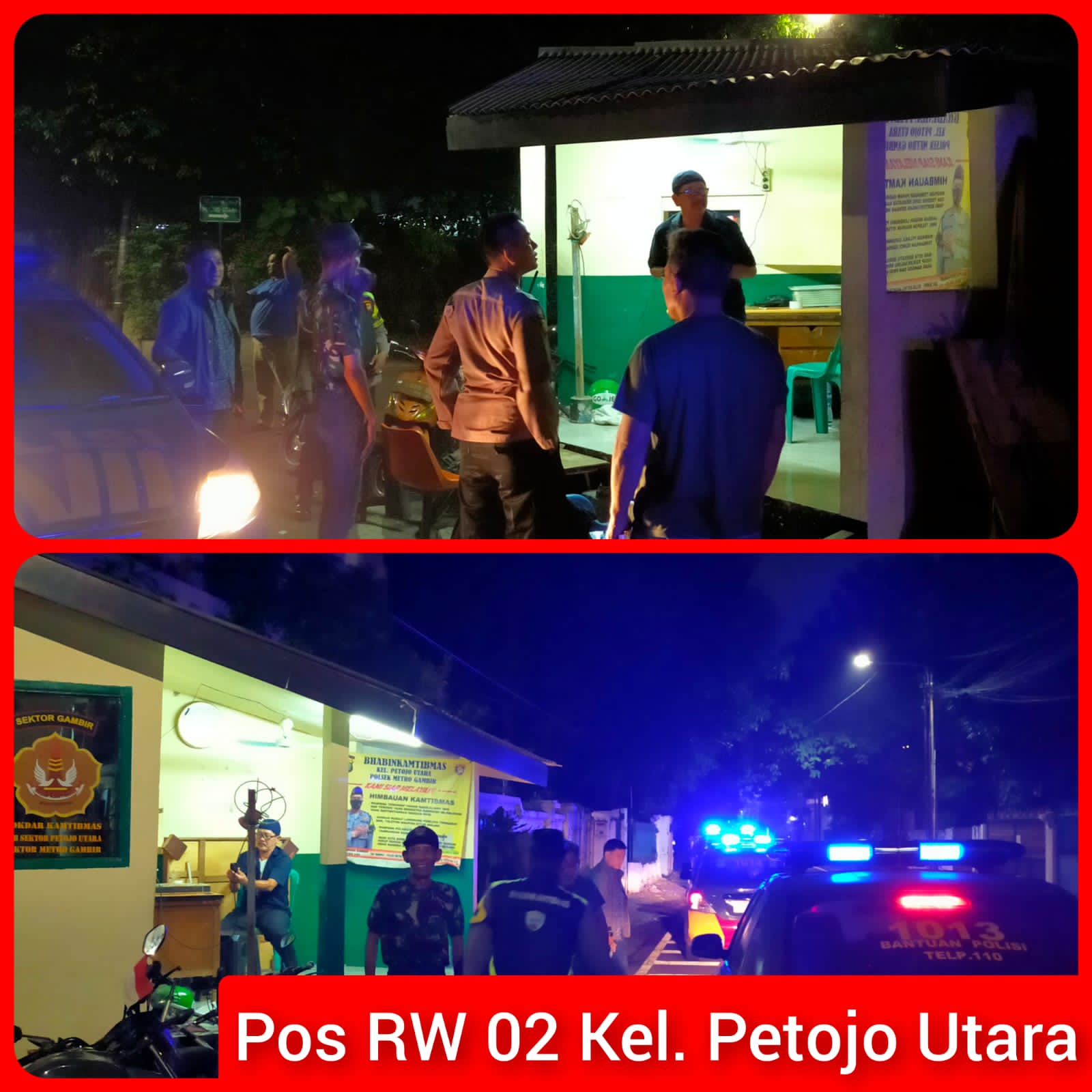 Patroli Malam Bhabinkamtibmas Kel Petojo Utara kunjungan sekaligus Himbau Ketua RW 02 Kelurahan Peto...