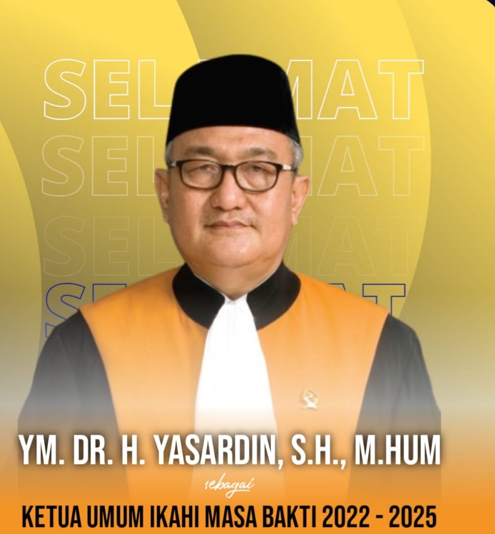 Munas Ke-20 Terpilih Dr.H.Yasardin, Ketua IKAHI Periode Tahun 2022-2025