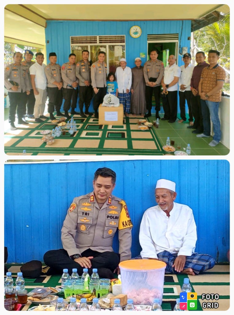 Kapolres Kotabaru AKBP Dr Tri Suhartanto Bersilaturahmi Ke Guru Mufron Untuk Perkenalkan Diri
