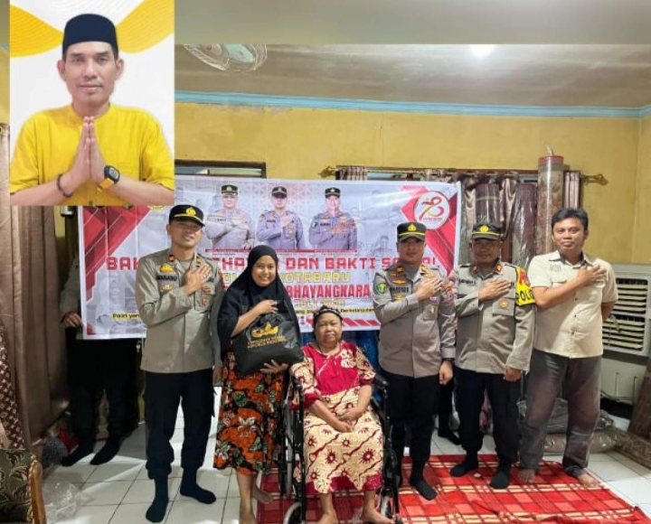 Kapolres Kotabaru Serahkan Bantuan Kursi Roda, Ini Apresiasi Anggota DPRD Kotabaru